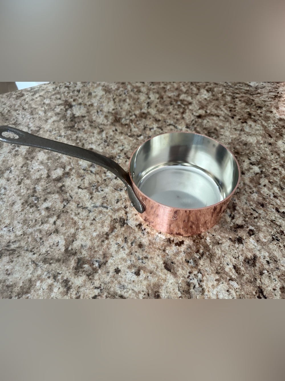 Baumalu Copper Cuivres de France 5.5” French Saucepan With Cast Iron Handle NWOT
